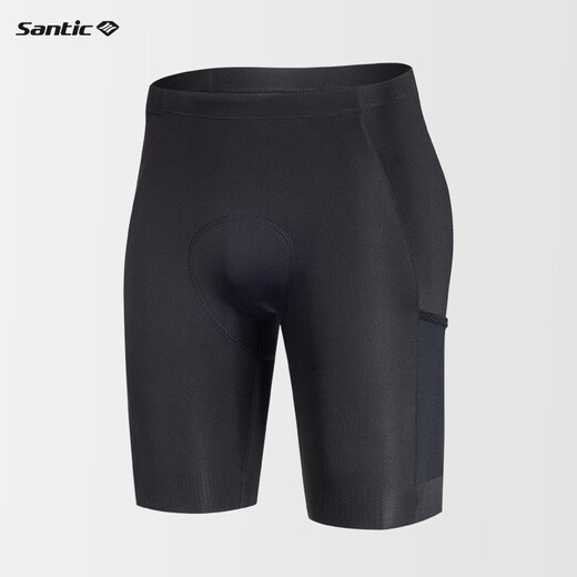 Santic Spring and Summer Cycling Pants Cycling Jersey Shorts Men's Ordinary Five Seasons Black 2XL
