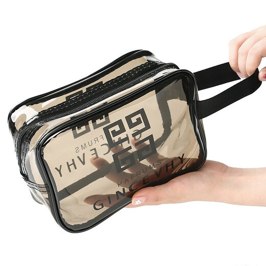 Bolsa de viaje Bolsa de almacenamiento Bolsa de almacenamiento Bolsa de lavado Bolsa y mujeres impermeables Viajes portátiles medianos grises negros (26 cm*15 cm*10 cm)