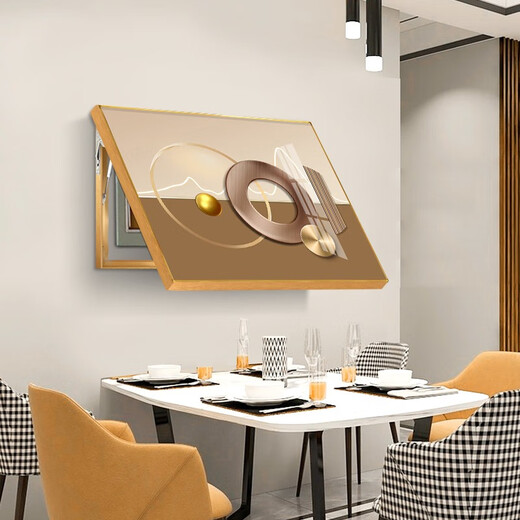 Villa Electric Meter Box Hydraulic Decorative Painting Modern Simple Horizontal Version Restaurant Boîte de courant faible peinture Résumé ART ART SOIX MURAL