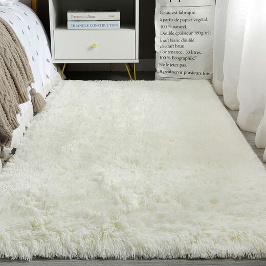 Qingqing Libin thickened carpet for bedroom girl stain-resistant bedside living room tatami room large area full floor mat white 60X200 cm