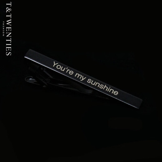 T&Twenties定制logo领带夹男士商务激光刻字简约领带固定夹呔夹别针夹子女 【领带夹+袖扣定制套装礼盒】领