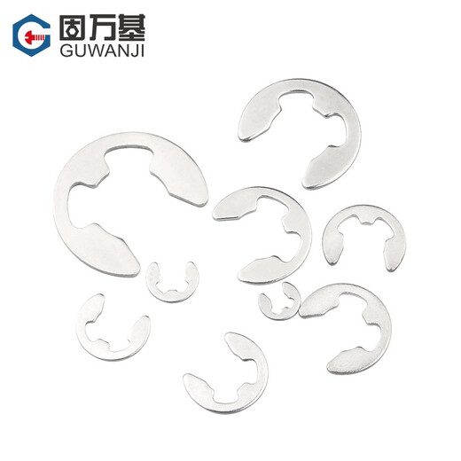 Guwanji 304 stainless steel open E-type snap ring retaining ring shaft with E-ring snap retaining ring national standard fastener collection M5 100 pieces 304 material