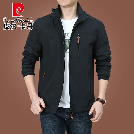 Pier Cardin Marke High-End-Herrenkleidung Outdoor Herrenjacke Herbst und Winter 2025 Neue Herbst-Tops mittleren Alters plus Samtclips plus Samt 9898 Schwarzes Modell M.