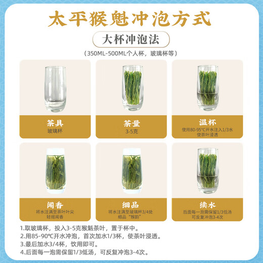 
Huiliu Green Tea Taiping Houkui Tea 50g Xunwei 2000 Best 2025 New Tea Hand-pinned Tip before Rain