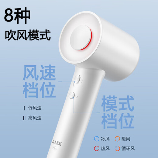 AUX high-speed hair dryer household hair dryer negative ion hair care high-power barber shop special high-wind quick-drying leafless bass hair salon style hair dryer birthday gift for girls