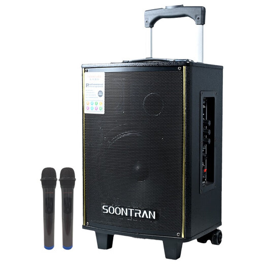 Songchuan International SA1 outdoor audio square dance high-power high-volume wooden mobile portable trolley Bluetooth subwoofer karaoke speaker with microphone store stall selling amplification SA1-10 inch square dance speaker + 1 wireless microphone