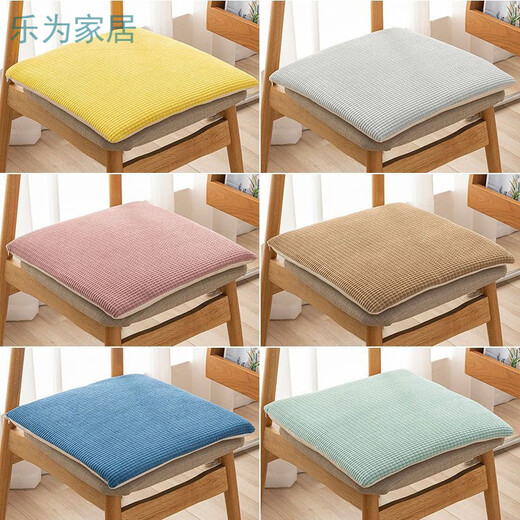 Qiaorui thickened cushion soft butt cushion office student classroom dormitory stool butt chair cushion car seat cushion corduroy gray non-slip bottom + strap 45*45cm*thick about 4cm suitable for office chairs