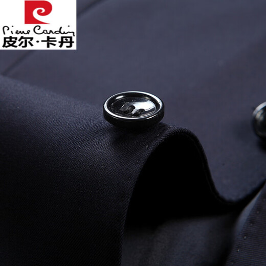 Pierre Cardin 2025 Four Seasons Worsted Wool Suit Men's High-end Middle-aged Men's Business Formal Wedding Suit Navy 190