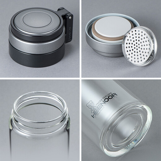Heenoor en verre unique tasse résistante à la chaleur à l'épreuve de grande capacité tasse de thé épaissie avec anneau de levage pour hommes Tasse d'eau de voiture portable extérieure 6076-695 ml [Même modèle pour comptoir] 695 ml 1 pièce