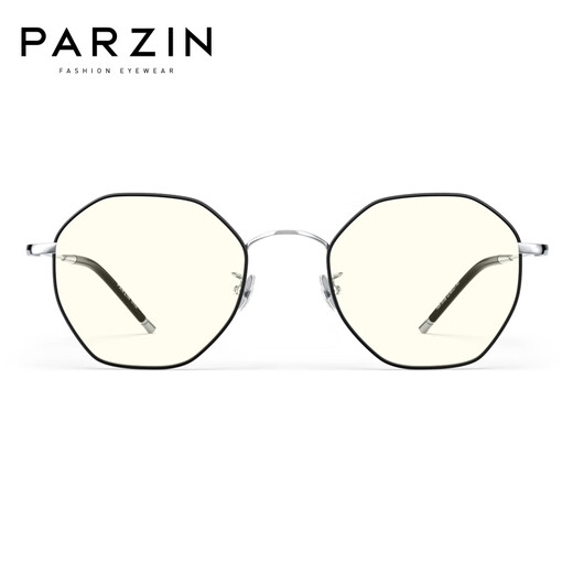 
PARZIN (PARZIN) anti-blue light and radiation-proof glasses for men and women Simple and easy to match metal polygonal goggles PZ15738LA black frame silver edge