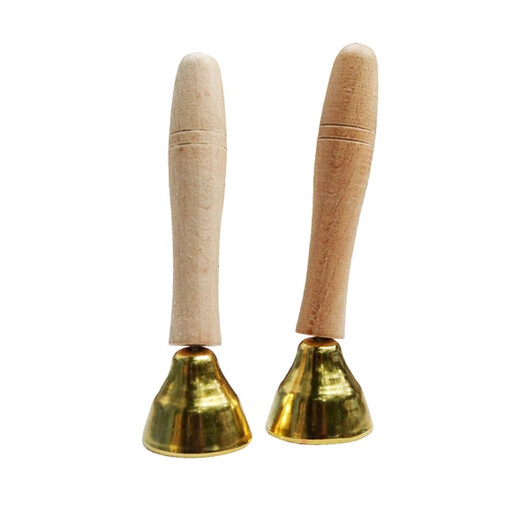 乐林源奥尔夫打击乐器碰铃碰钟幼儿园音乐教具教学撞钟撞铃镀铜儿童乐器 小号木柄