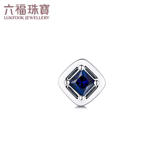 Lukfook Jewelry 18K gold sapphire stud earrings (single) 5 points in total/white 18K/approx. 0.30g