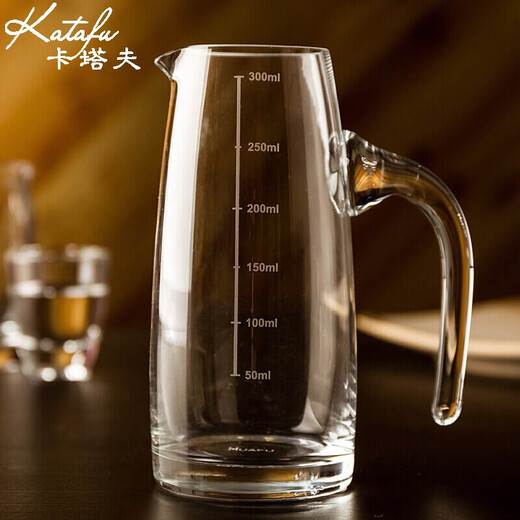 Katav white wine glass dispenser set lead-free crystal glass with graduated wine glass bullet cup Maotai cup spirit glass handmade wine dispenser 1 pot 300ml