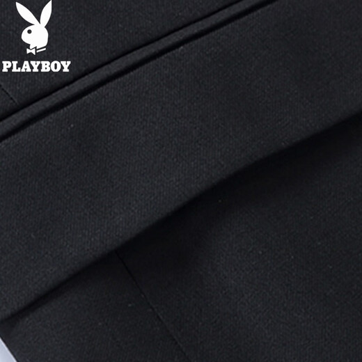 Playboy Suit Men's Business Slim Suit Men's Work Professional Formal Small Suit Men's Groom's Wedding Jacket Two-Button Black Suit + Tailor-made Pants XL