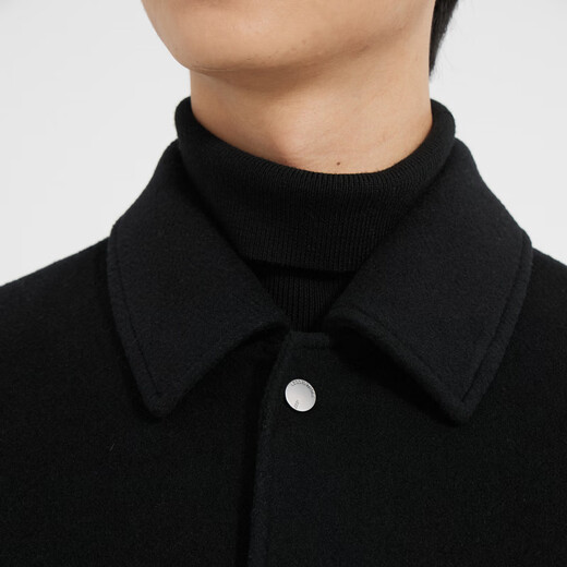 Lilang Light Fashion Men's Clothing, Down-filled Woolen Coat, Men's Short Knitted Wool Down Jacket Q4DYR109 Black 3XL (185)