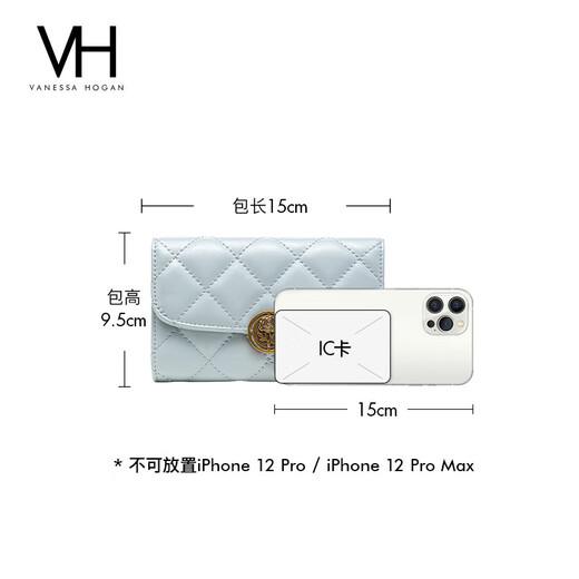 VANESSA HOGAN VH女包时尚玫瑰钱包菱格皮夹手拿包多卡位牛皮零钱银行卡包 黄色（礼盒款）