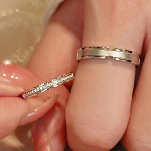 MZMZ platinum couple ring pt950 platinum pair of rings with diamonds fashionable Valentine's Day birthday gift for girlfriend jewelry light luxury-closed ring photo here