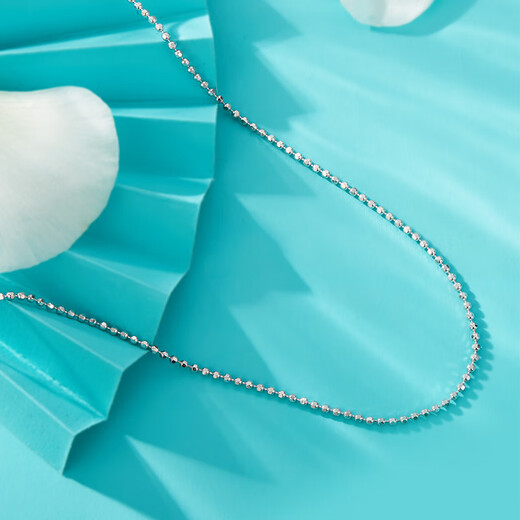 Yuan Shengfu's new PT950 platinum laser bead necklace, fashionable platinum plain chain for women, shiny clavicle chain, 5.58g, length 45cm