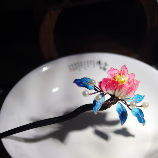 Lingchuan Chinesische Samtblume Haarnadel Ancient Style Hanfu Haarzubehör Braut Samtblume Imitation Ebony Hair Accessoires Stil zwei