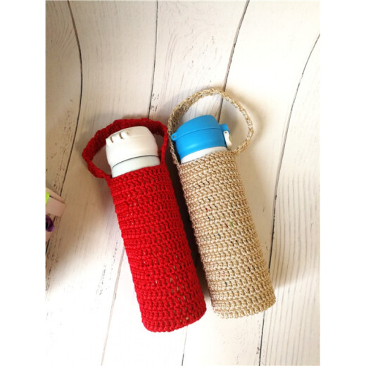 Dense thread encrypted handmade nylon thread purely hand-woven thermos cup cover thread glass insulated water cup protection universal bag dark khaki color dense thread solid color