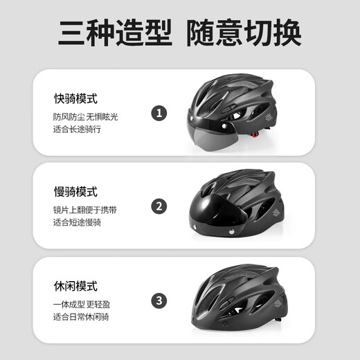Rgtyo Fahrradhelm integrierter Formbrillen Brillen Radfahr Helm Fahrradhut Männer und Frauen Mountain Road Bike Sicherheitshelm