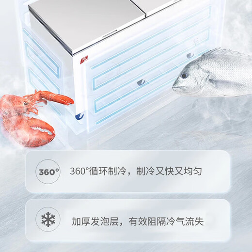 北格大冰柜商用全冷冻大型冷柜大容量单温双温2米冰箱 双开门300升 500升 700升以上 卧式冷藏冷冻两用 698双温机械款美芝/霓虹定频压缩机【一级能效】