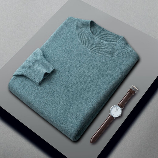 
Anyilun City 2024 autumn and winter new half-turtleneck cashmere sweater men's inner sweater casual base loose sweater men's cashmere burgundy S