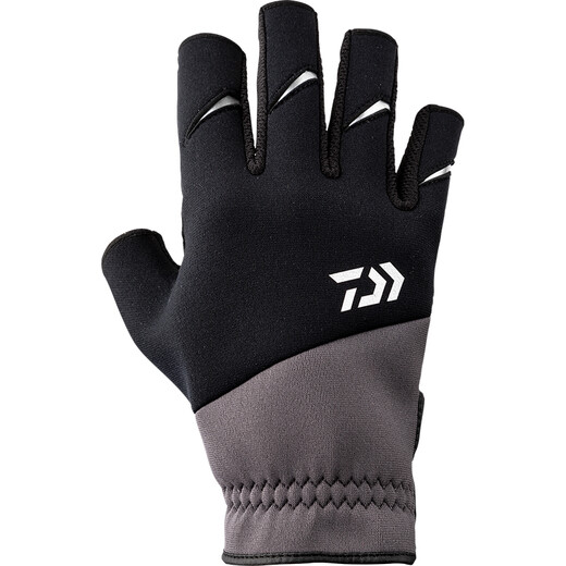 DAIWA Autumn and Winter New Style DG-63009W Men's Five-Finger Fishing Gloves Outdoor Fishing Warm Gloves Black L