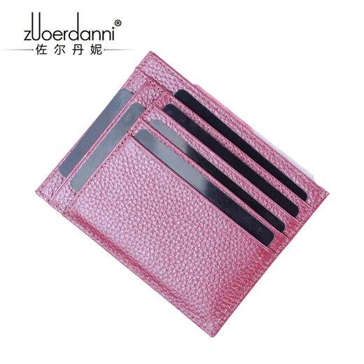 Sac de carte zordani pour femmes mini mode ultra-mince multi-cartes à carte de vache de vache de vache sac de carte sac pour cartes de carte de carte de carte de carte de carte de carte 1020 gris orchidée