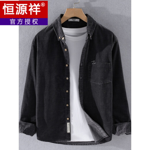 Hengyuanxiang marca de ropa de alta gama, otoño e invierno más camisa de manga larga de terciopelo, chaqueta de pana masculina, stripe bañera de algodón de terciopelo en espesor en espesor