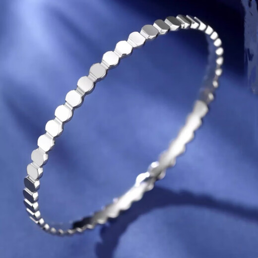 Hijin Jewelry Platinum PT950 Honeycomb Bracelet Solid Platinum Glossy Geometric Bracelet Closed Gift for Girlfriend and Mom Custom-made 50g