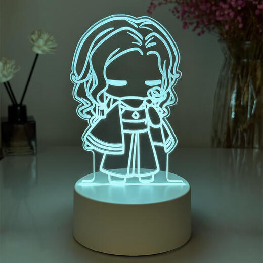 Zhong Chi Light Meets the Surrounding Night Light White Bird Wizard Vanity Garland Initial Doll Doll Birthday Gift Small Ornaments 9923 Cat Three Colors