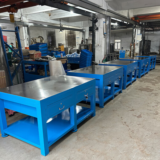 Renjuyi customized workbench mold flying mold table heavy steel plate practical training operation table mold room mold saving assembly maintenance work table blue 800*600*800mm one drawer with bottom plate 45