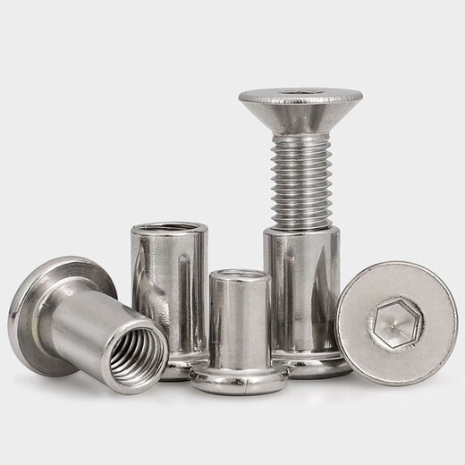 Weiwang 304 stainless steel mother-in-law rivets locking screws countersunk head hexagonal bolts plywood fixed furniture connection screws M6*10 (5 sets)