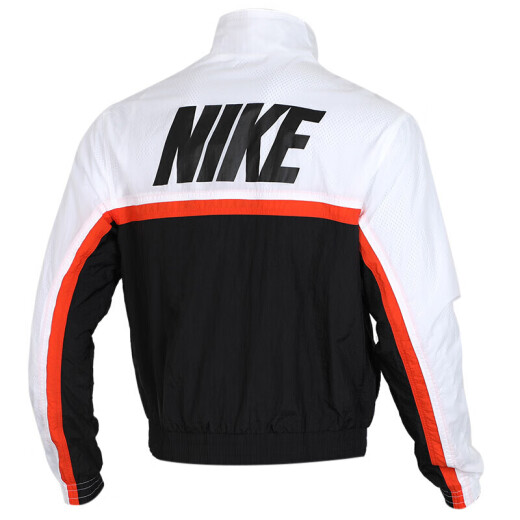 Nike (NIKE) new jacket men's summer fashion retro logo sportswear casual hooded knitted cardigan jacket AR30 AV9756-100 woven windproof stand collar M