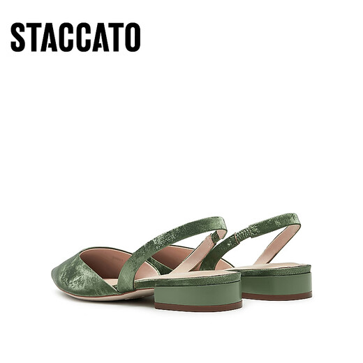 Las nuevas sandalias elegantes de Sijiatu zapatos planos de la boca poco profunda zapatos individuales sandalias de mujeres S5024CH4 Arabes Green 36