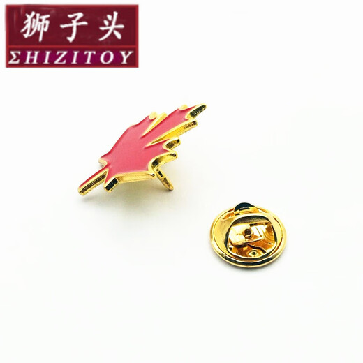 Lion head Canadian red maple leaf brooch jewelry dripping oil alloy badge badge corsage clothing accessories white