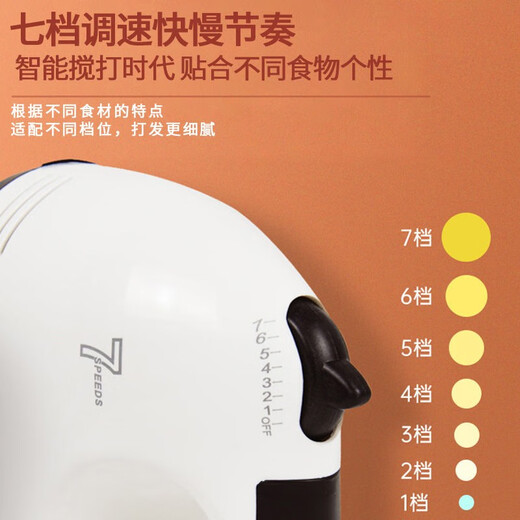 WeiZhiXiang electric egg beater household small handheld fully automatic baking tool creamer cake mixer whipper high-end 136/super strong motor heat dissipation and noise reduction 120W power egg beater 7-speed speed adjustment