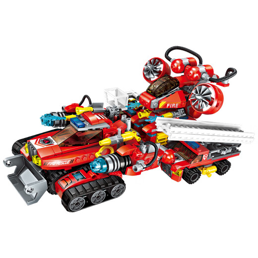 Éclaircissement des blocs de construction Enfants assemblés Assemblées intégrées Cadeau de Chariot Boy 6-12 ans Extreme Rescue Chariot 1410
