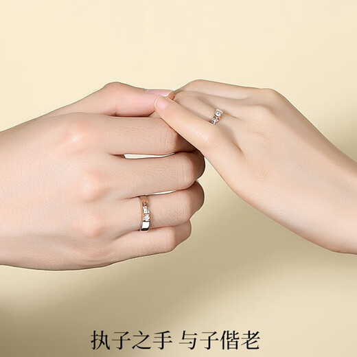 Ji Shizhe (GIEVSZHE) PT950 platinum love is stronger than gold, couple's ring, a female couple is getting married, a gift for girlfriend and wife on Valentine's Day, platinum is stronger than gold, couple's ring, white