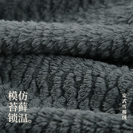 AnZhiBan JuhaoSleep Couple Pajamas Late Autumn Warm Snow Velvet Casual Solid Color Long Sleeve Women's Home Clothes Can Be Weared Outside Elegant Blue XL