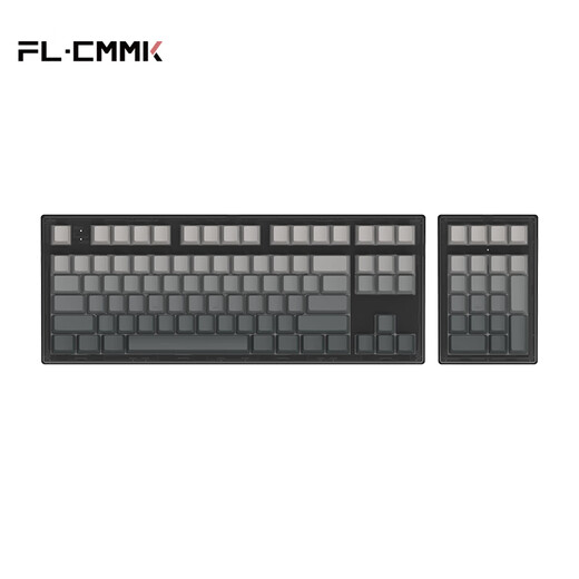 腹灵MK870Pro&MK-Pad 108键黑莓侧刻机械键盘三模黑曜石蓝牙有线无线蓝牙客制化电脑游戏办公 三模黑曜石（含MK-Pad）-墨影侧刻 KTT茶轴