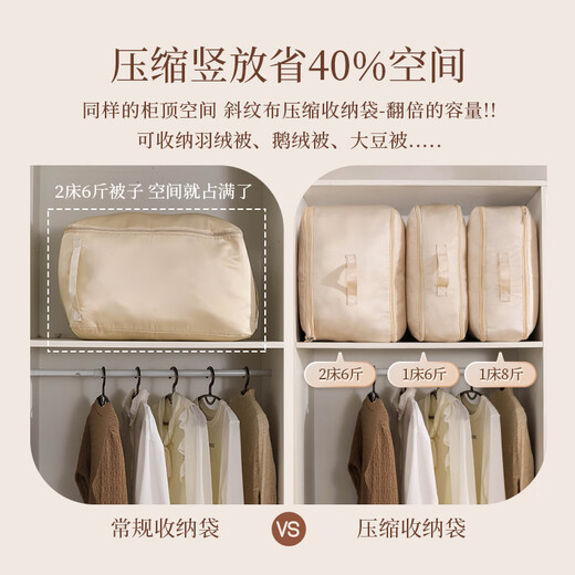 Sailotou Meijia Quilt Storage Bag Compression Bag Wardrobe Quilt Clothing Organizing Bag with Hand Moving Clothes and Pants Packing No. 52*42*60cm Haze 3-piece Pack Thick Quilt