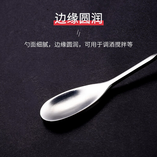 FEiNASi stainless steel long-handled spoon, smoothie spoon, coffee spoon, bar spoon, mixing spoon, fork and spoon, short bar spoon (25.7cm)