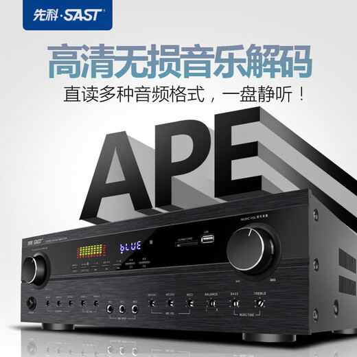 先科(SAST)DT-9000功放机家用大功率定阻KTV重低音卡拉OK会议演出专业发烧级HIFI功放专业功放 1600W旗舰版+双话筒