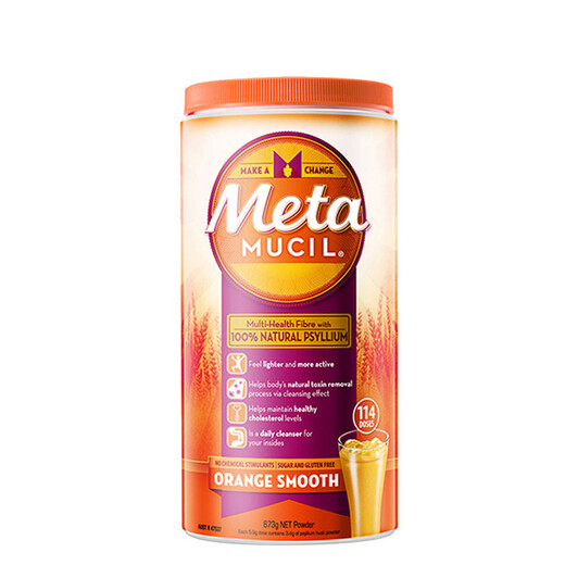 Metamucil膳食纤维粉114次量罐装meta纤维素代酵素代餐673g 三种水果味美国 香橙味 673g * 1罐装（114次量）