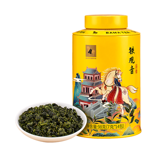 八马茶业 福建安溪铁观音 清香型 乌龙茶 送礼茶叶 【欢腾】铁观音-罐装98g