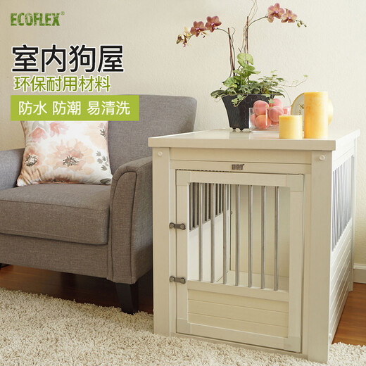 Pastoral dog high-end indoor dog house pet furniture wooden nest house large, medium and small dogs four seasons sleeping supplies export quality black S suitable for small dogs (inner ruler about 40*54*50)