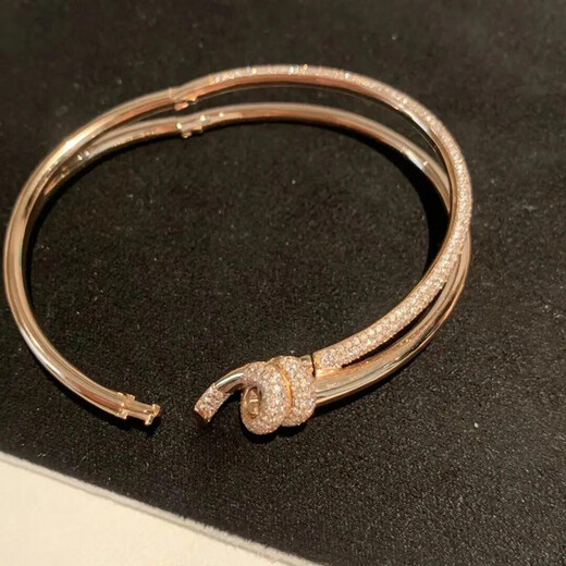 GOR Fat Donglai's same style 18K gold knot bracelet new knot women's silver plated diamond cross knotted bow double circle yellow l gold with diamonds