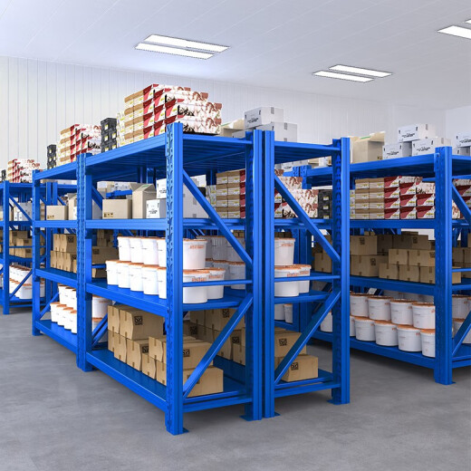 
Chunxu shelves storage household storage rack basement supermarket display rack metal warehouse medium and heavy goods shelf blue four-layer main frame [upgraded load bearing] [880KG] 150*60*200 Industrial in storage